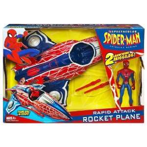   Animated Vehicles with Figure   Spiderman Rocket Plane Toys & Games