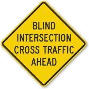   Cross Traffic Ahead Engineer Grade Sign, 36 x 36