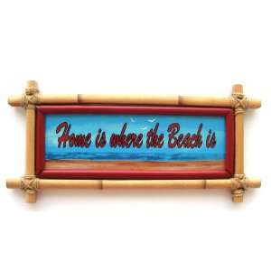   Is Where the Beach Is   Bamboo Frame Tropical Sign