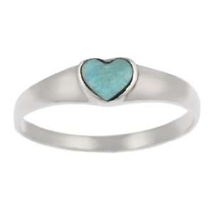  Sterling Silver and Turquoise Heart Ring Jewelry