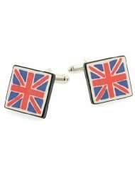 Handmade ceramic Union Jack flag cufflinks with presentation box. Made 