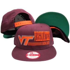 Virginia Hokies Maroon Snapback Adjustable Plastic Snap Back Hat / Cap 