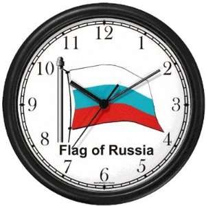 Flag of Russia No.2   Russian Theme Wall Clock by WatchBuddy 