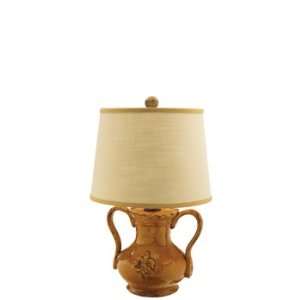  Vietri Small Handled Amber Yellow Table Lamp