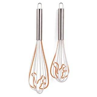 Kikkerland Squirrel Silicone Whisks, 2 Piece Set