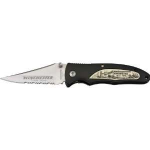 Winchester Knives 14247 Scrimshaw Series   Part Serrated Model 1873 